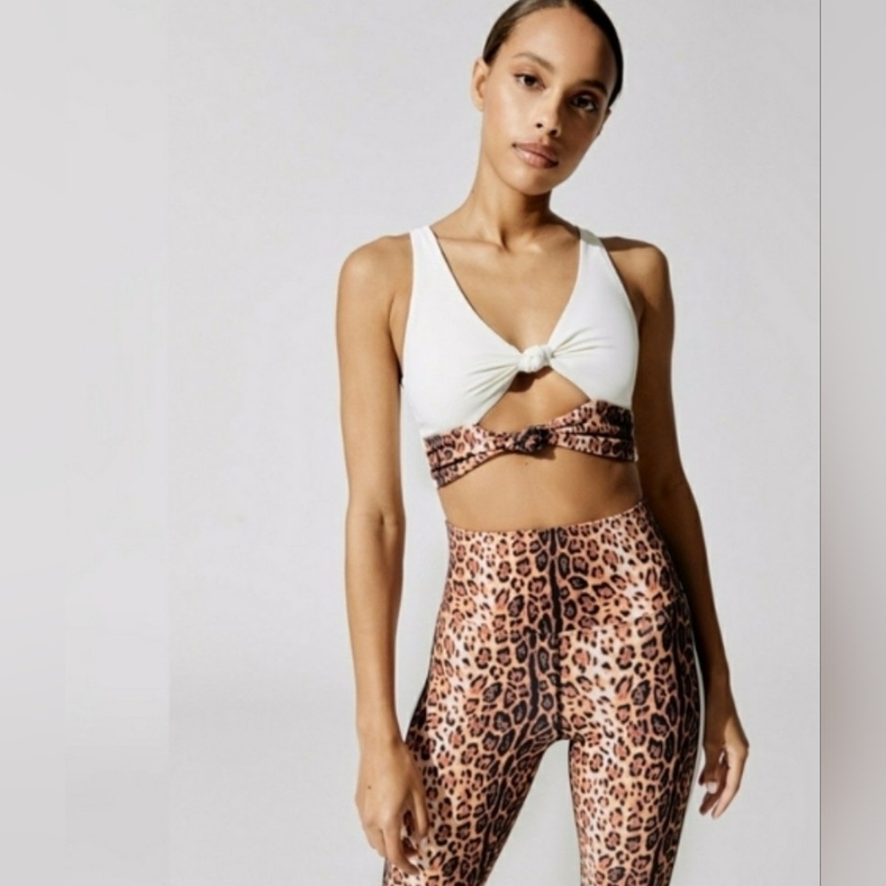 Beach Riot Ivory-Leopard Bowie Sport Bra Size S